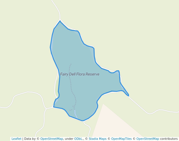 walking in Fairy Dell Flora Reserve map in Ryans