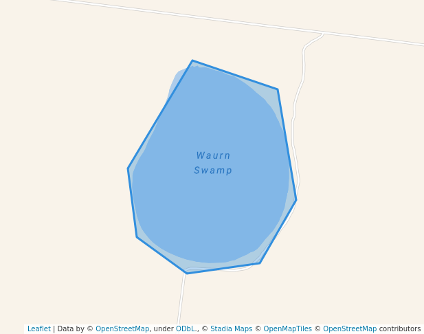 walking in Waurn Swamp Wildlife Reserve (no hunting) map in Peronne