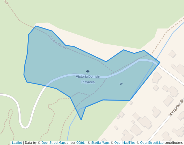 walking in Victoria Domain Playarea map in Picton