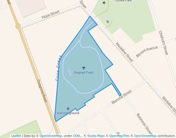 Begnell Field in Belfield | Map and Routes