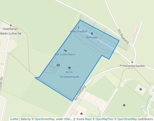 walking in ALVA-Skulpturenpark map in Lengerich