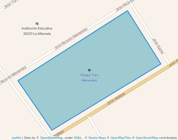 walking in Parque Toro Menendez map in Huancayo