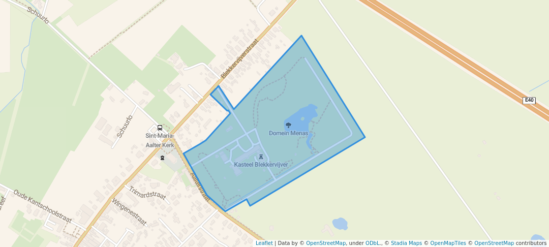 walking in Domein Menas map in Aalter