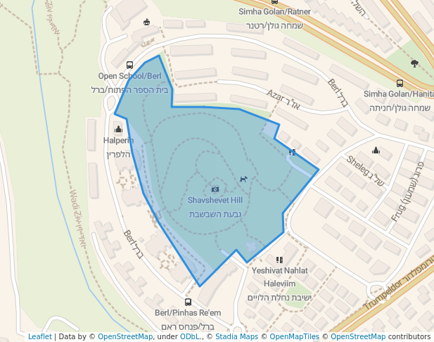 walking in Gan HaMeyasdim map in Haifa