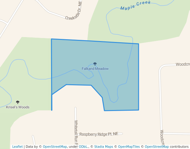 walking in Falkand Meadow map in Owatonna