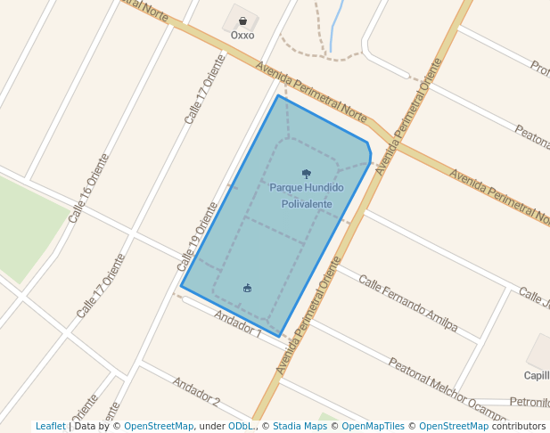 walking in Parque Hundido Polivalente map in Santa Catarina