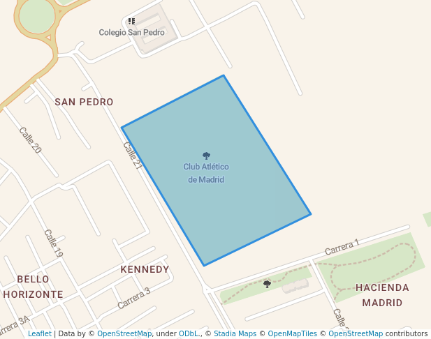 walking in Club Atlético de Madrid map in Madrid