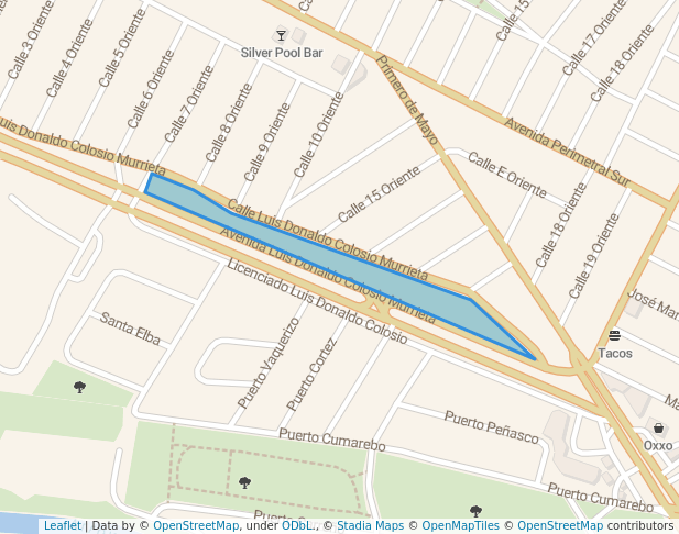 walking in Plaza Luis Donaldo Colosio map in Santa Catarina