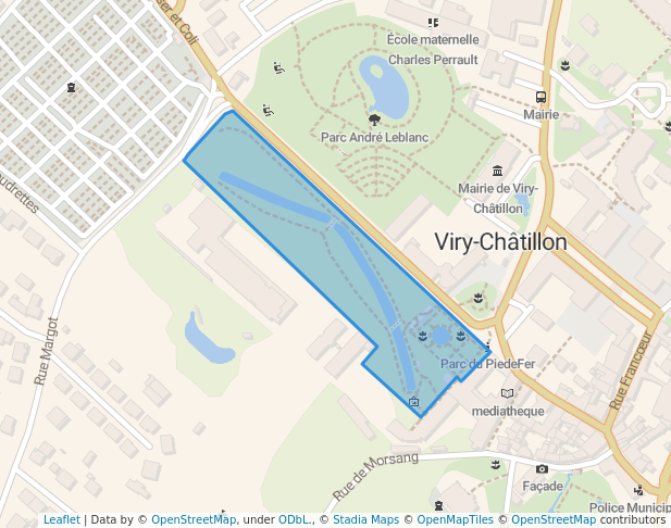 walking in Parc du PiedeFer map in Viry-Châtillon