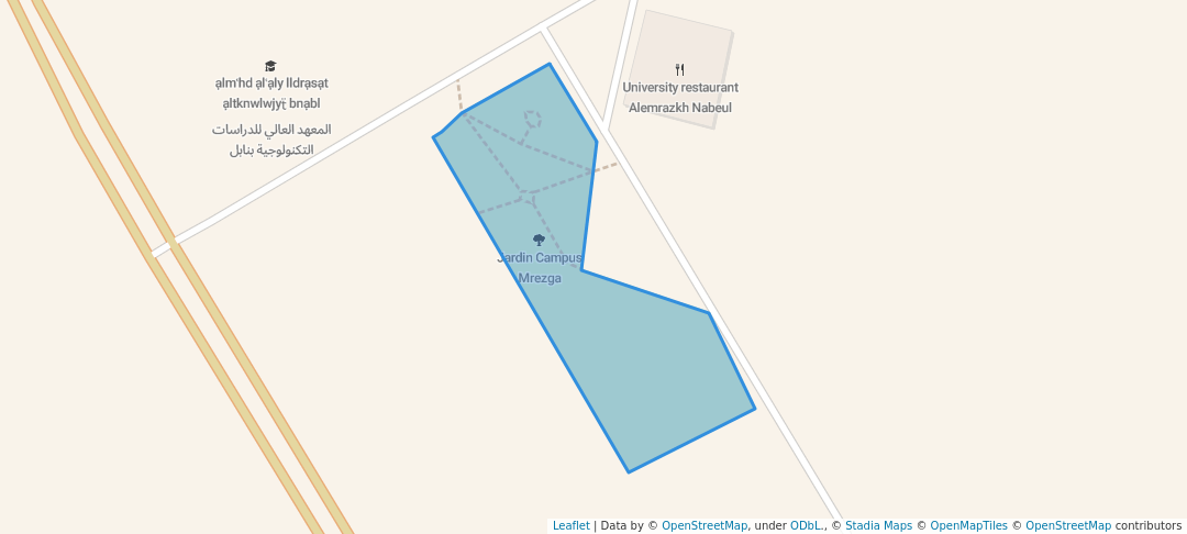 walking in Jardin Campus Mrezga map in Nabeul‎