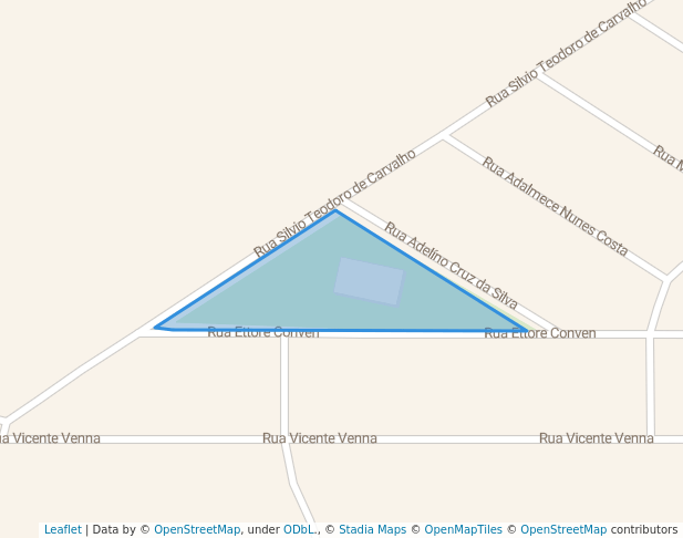 walking in Praça José Pedro Carolo map in Pontal