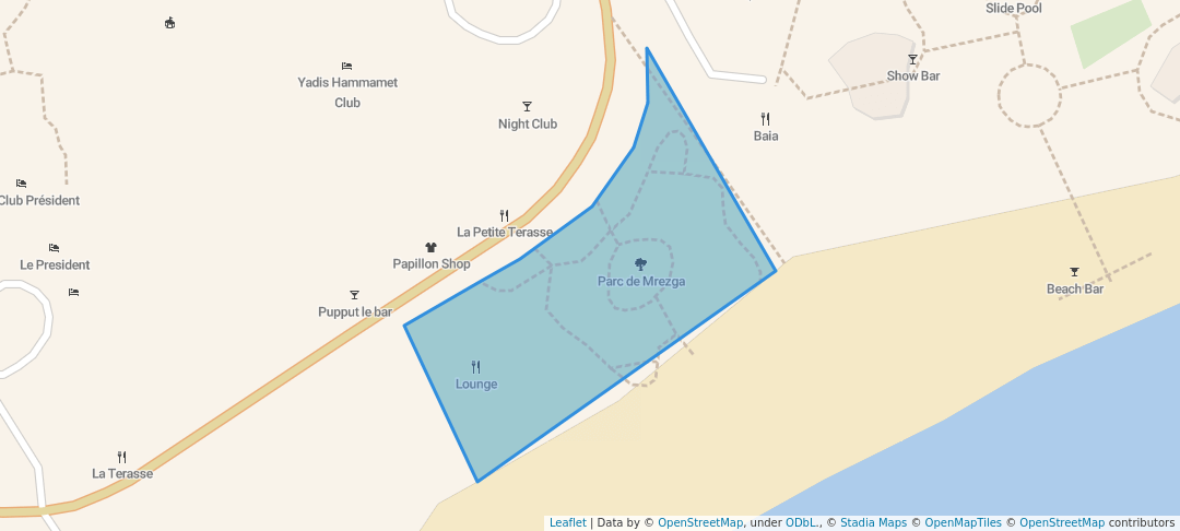 walking in Parc de Mrezga map in Mrezga