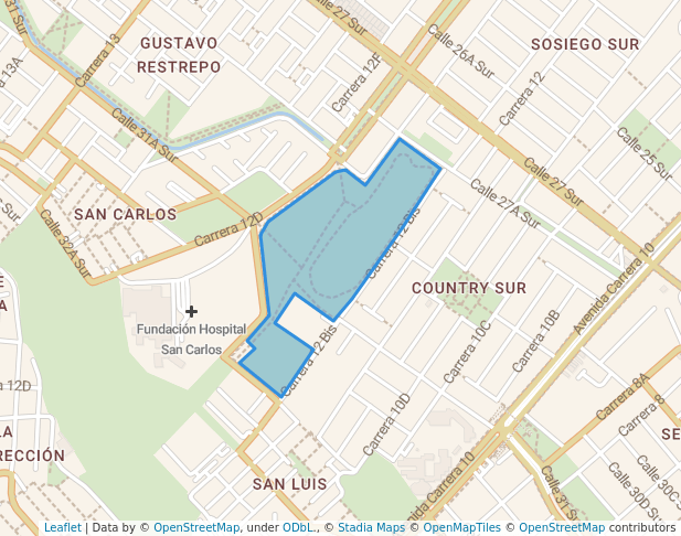 walking in Parque Bosque de San Carlos map in Bogotá