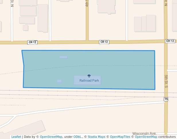 walking in Railroad Park map in Breckenridge