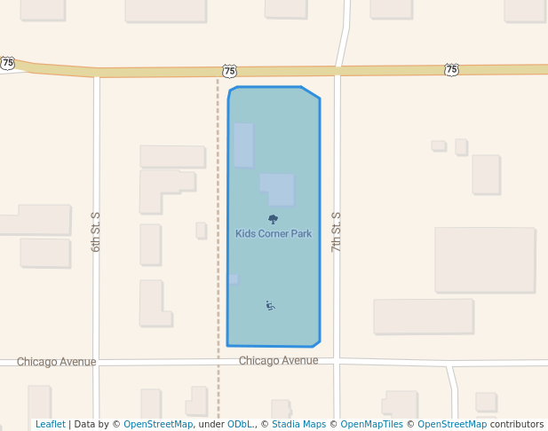 walking in Kids Corner Park map in Breckenridge