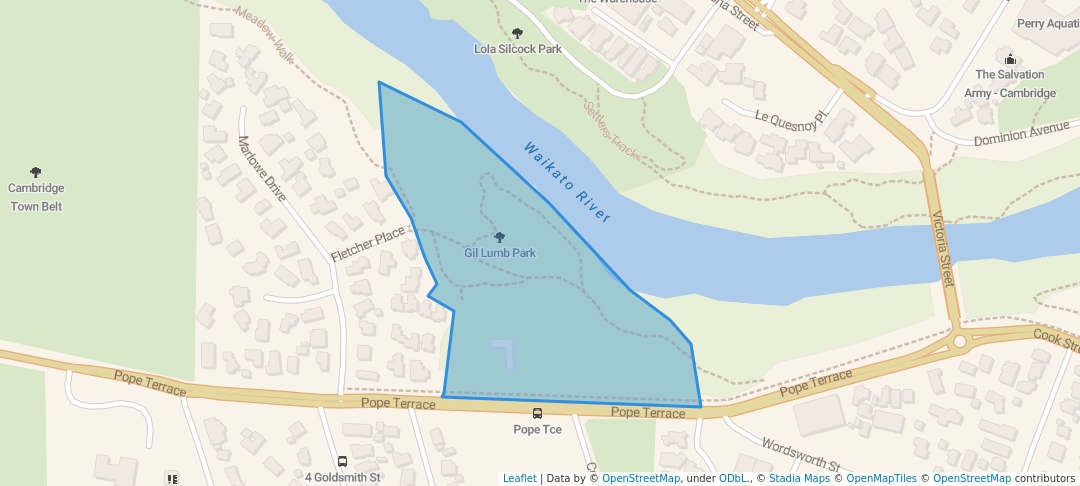 walking in Gil Lumb Park map in Cambridge