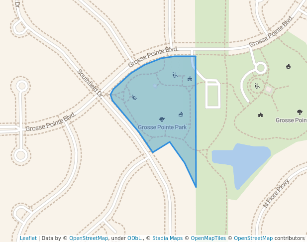 walking in Grosse Pointe Park map in Vernon Hills