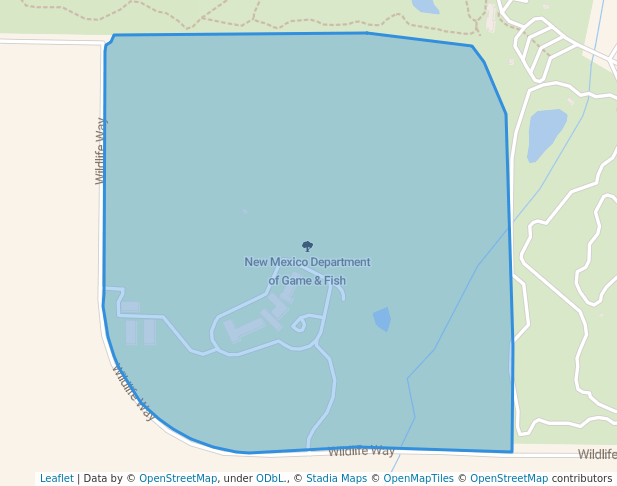 walking in New Mexico Department of Game & Fish map in Santa Fe