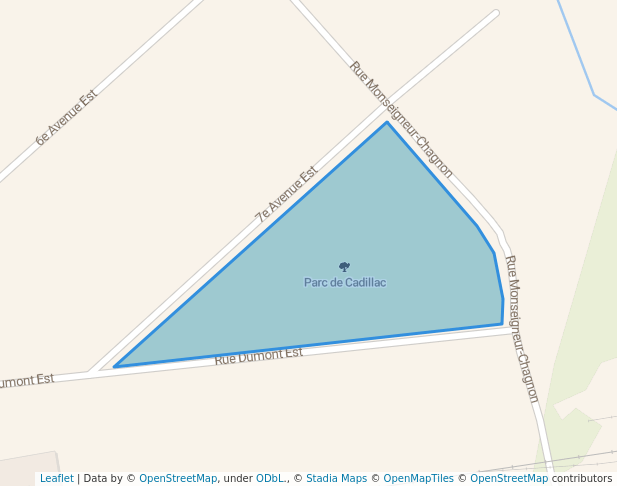 walking in Parc de Cadillac map in Rouyn-Noranda