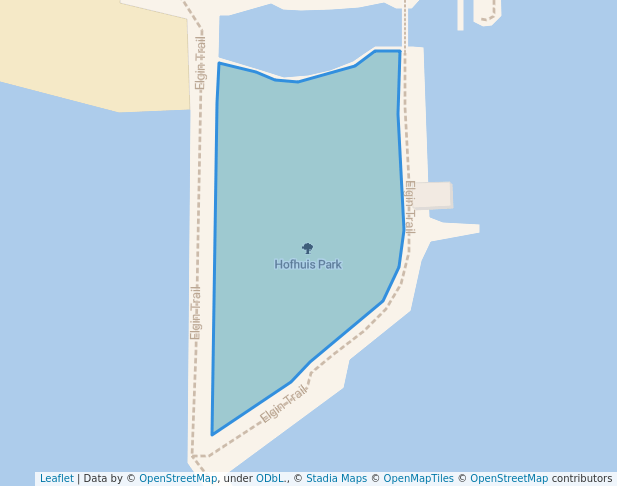 walking in Hofhuis Park map in Port Stanley