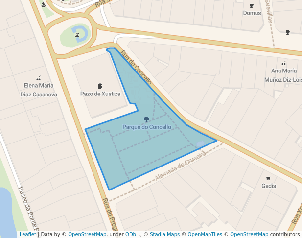 walking in Parque do Concello map in Ourense