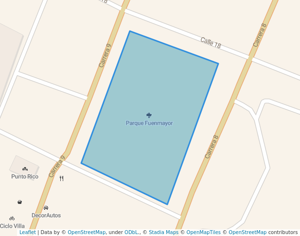 walking in Parque Fuenmayor map in Guadalajara de Buga