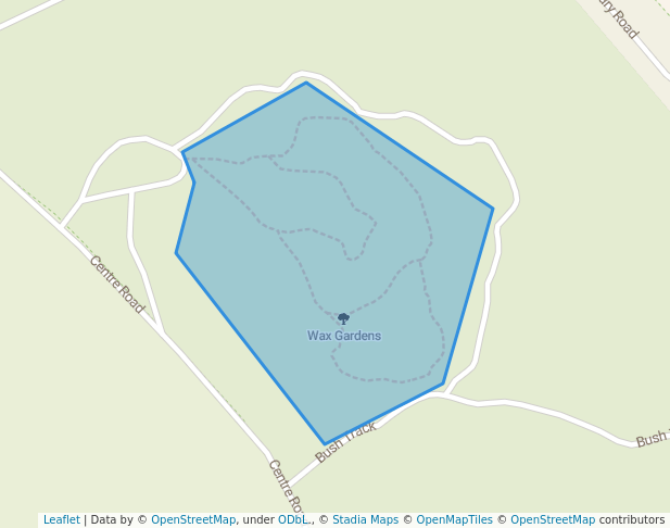 walking in Wax Gardens map in Saint Arnaud