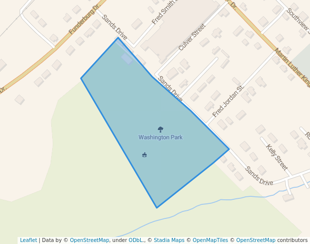 walking in Washington Park map in Monticello