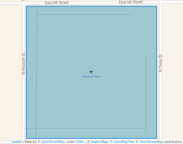 walking in Central Park map in Shamrock
