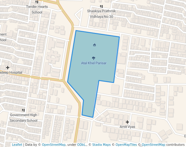 walking in Atal Khel Parisar map in Indore