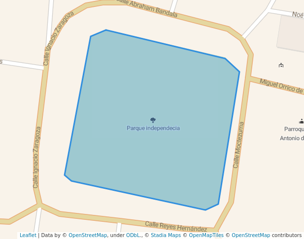 walking in Parque independecia map in Heroica Cárdenas