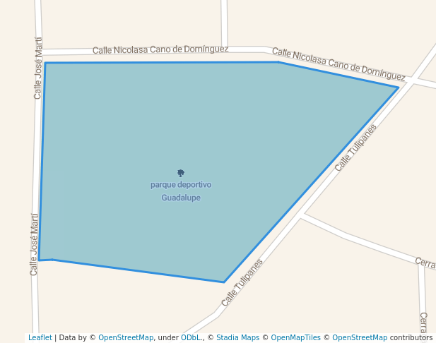 walking in parque deportivo Guadalupe map in Heroica Cárdenas