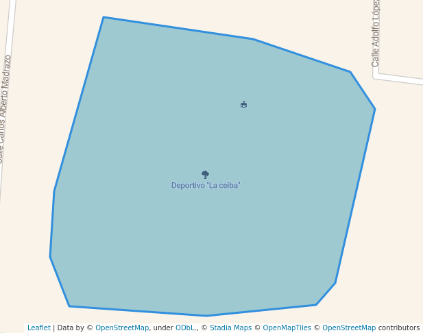 walking in Deportivo "La ceiba" map in Heroica Cárdenas