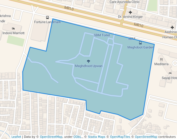 walking in Meghdhoot Upwan map in Indore