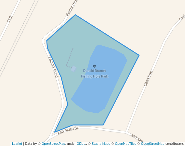 walking in Donald Branch Fishing Hole Park map in Clarendon