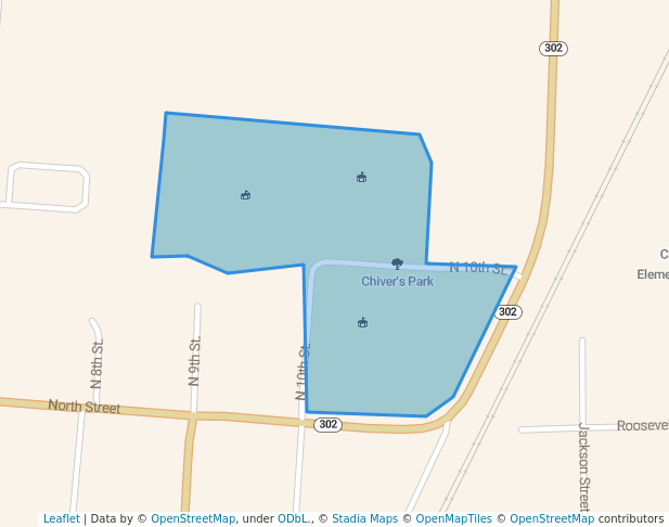 walking in Chiver's Park map in Clarendon