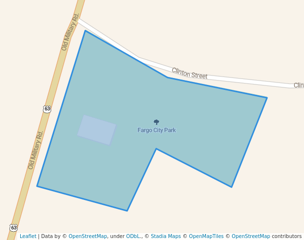 walking in Fargo City Park map in Brinkley