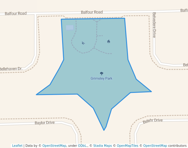 walking in Grimsley Park map in West Memphis