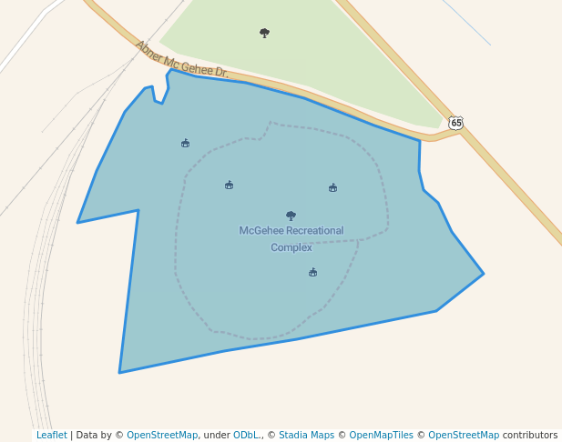 walking in McGehee Recreational Complex map in McGehee