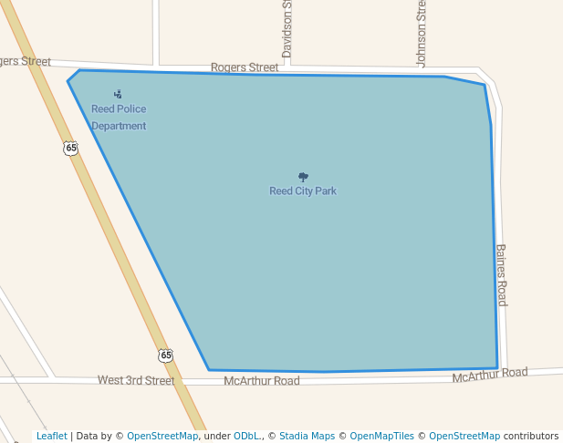 walking in Reed City Park map in McGehee