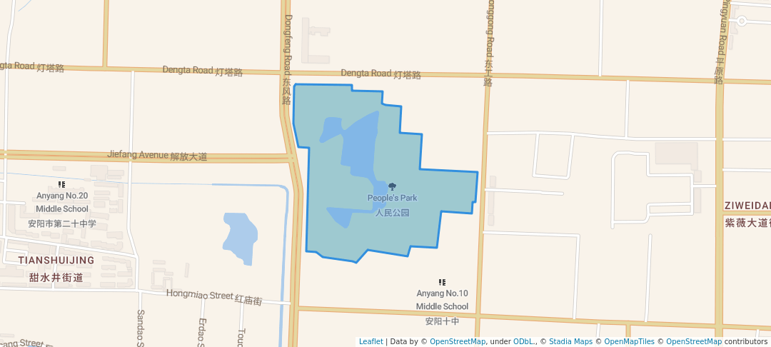 walking in People's Park map in An Yang Shi