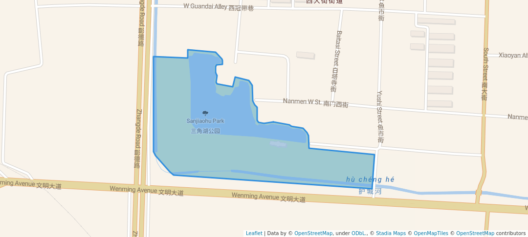 walking in Sanjiaohu Park map in An Yang Shi