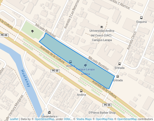 walking in Parque Larapa Andina map in Cusco