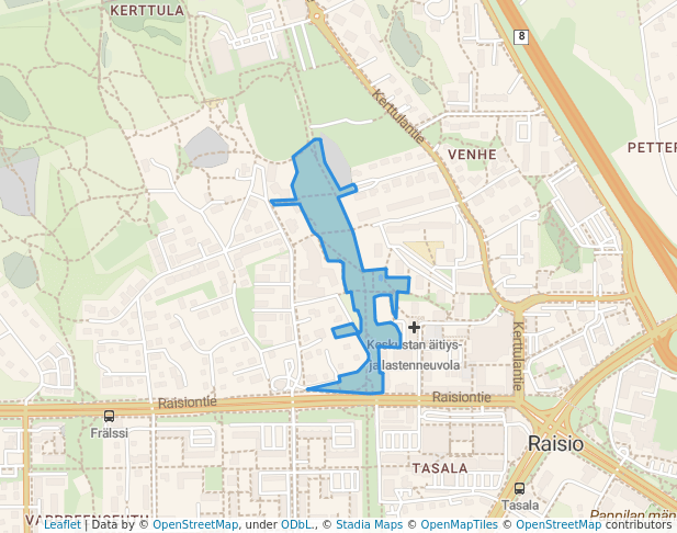 Keskuspuisto in Raisio | Map and Routes