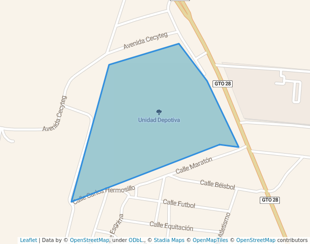 walking in Unidad Depotiva map in Romita