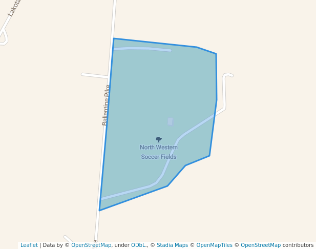 walking in North Western Soccer Fields map in Springfield