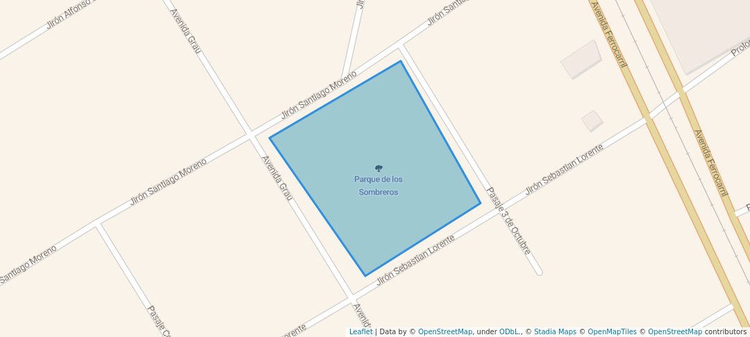 walking in Parque de los Sombreros map in Huancayo