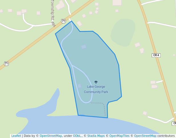 walking in Lake George Community Park map in Lake George