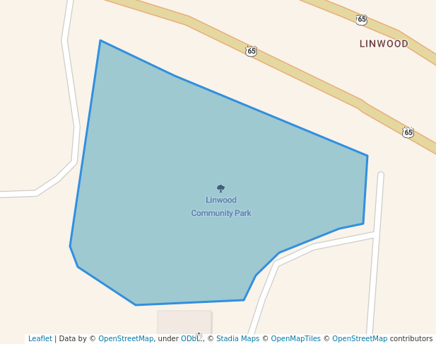 walking in Linwood Community Park map in Pine Bluff