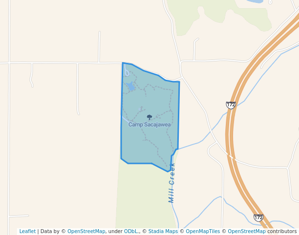 walking in Camp Sacajawea map in Quincy